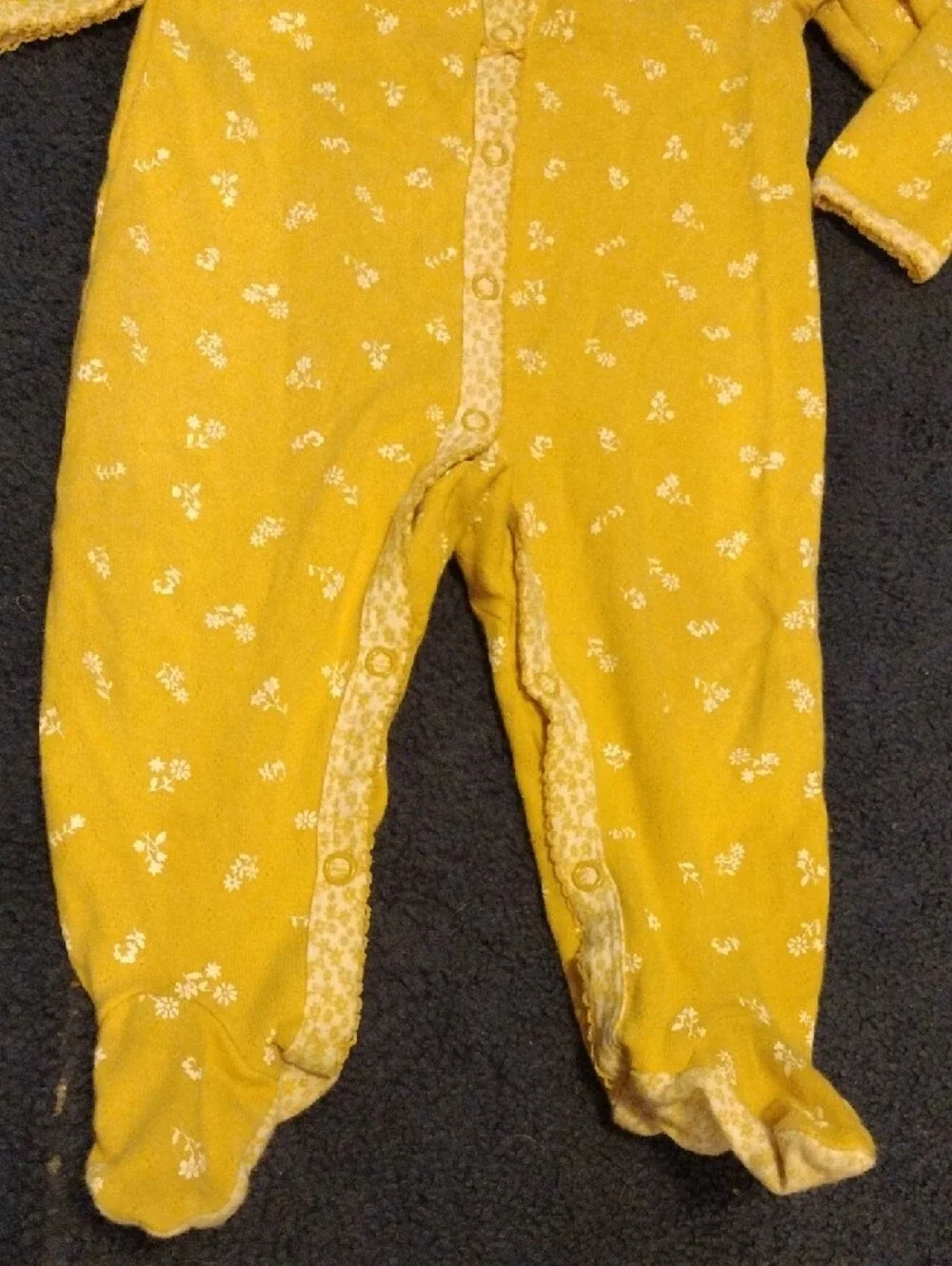 Carter's Yellow Floral Footed One-Piece - Picture 5 of 8